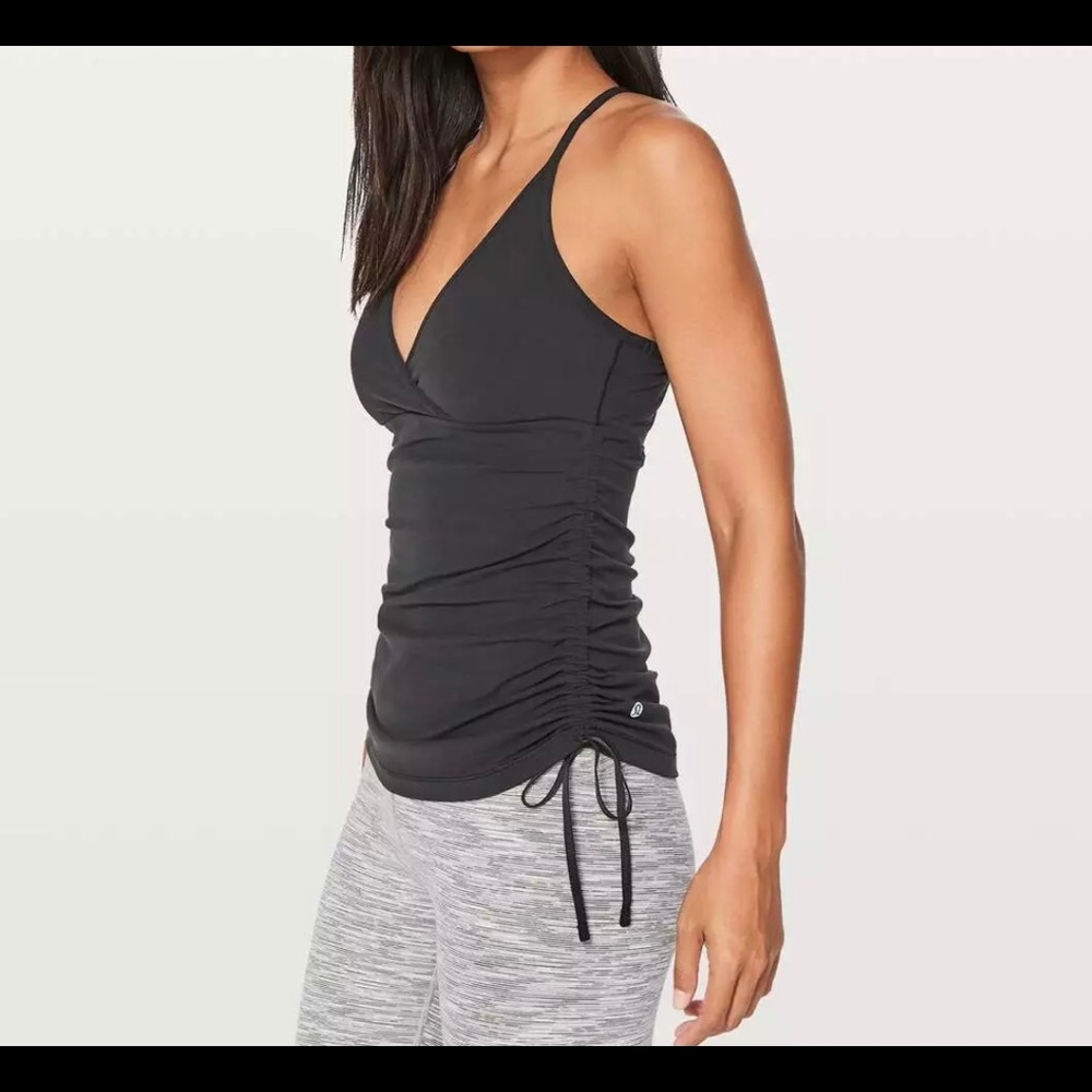 LULULEMON FULL FREEDOM TANK ~ BLACK ~ Side Ruche
